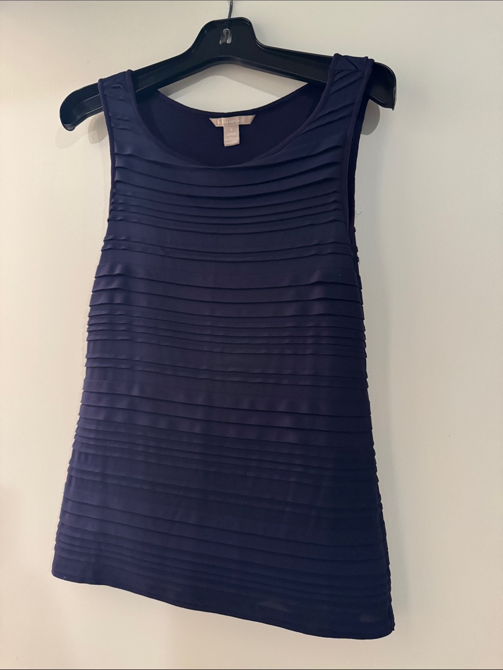Banana Republic Navy Pleated Layered Tank Lined Size S GUC